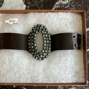 NWTLeather and bead bracelet.
